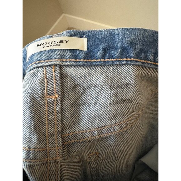 Moussy Vintage Kelley Straight-Leg Tapered Distressed Button Fly Denim Jeans 27 - Picture 11 of 11